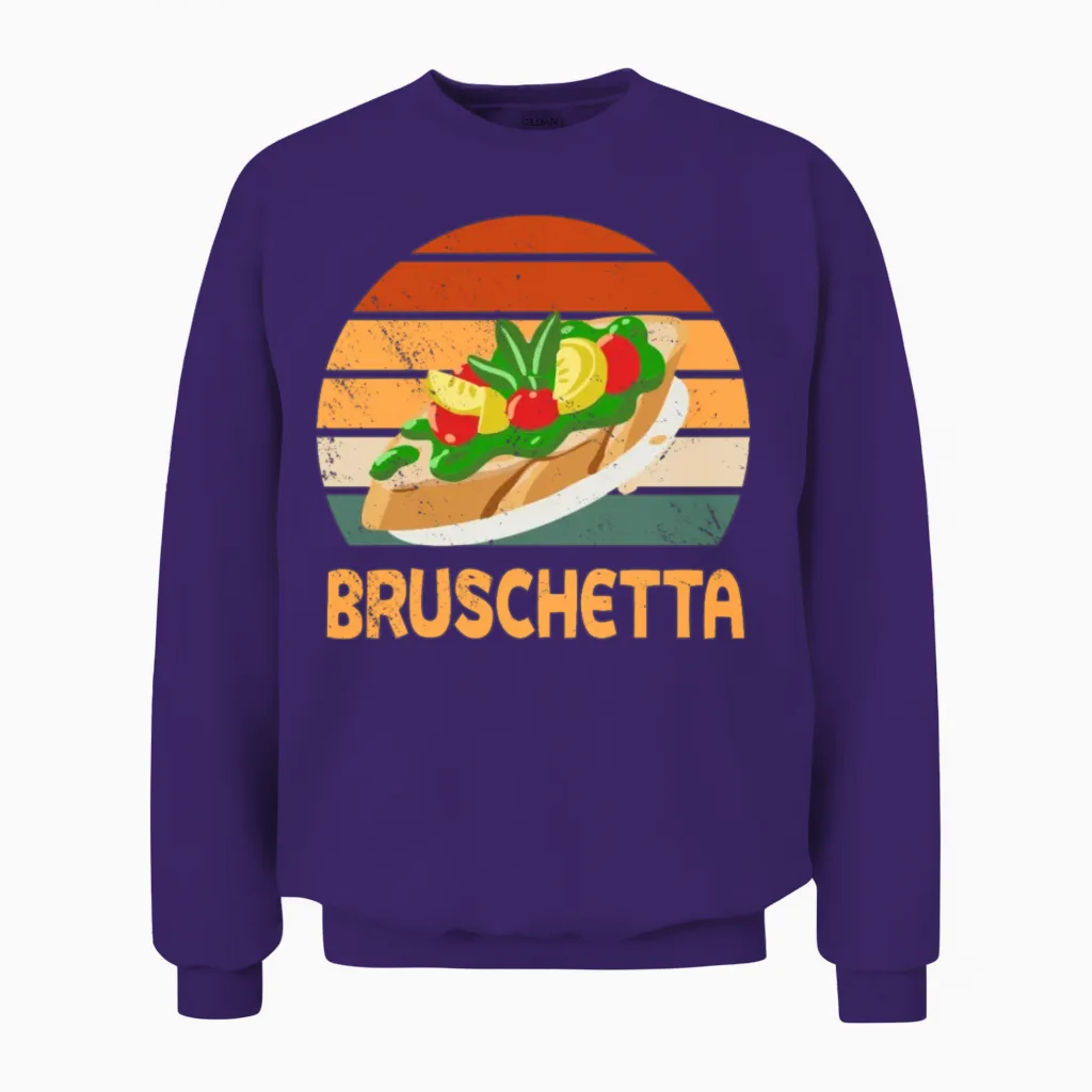 Retro Bruschetta Design Unisex Sweatshirt - Purple
