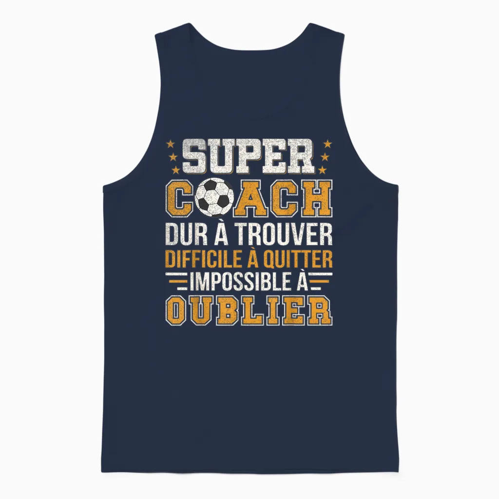 Super Coach Football Gift Coach Football End Season Unisex Tank Top in Navy