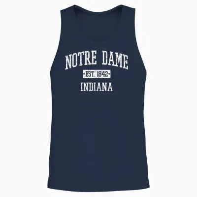 Notre Dame Indiana in Vintage Athletic Sports Design Unisex Tank Top - Navy
