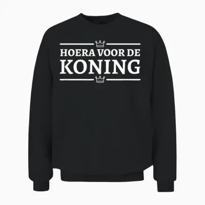 Hoera Voor De Koning Kingsday Koningsdag 2026 Party Oranje Unisex Sweatshirt - Black