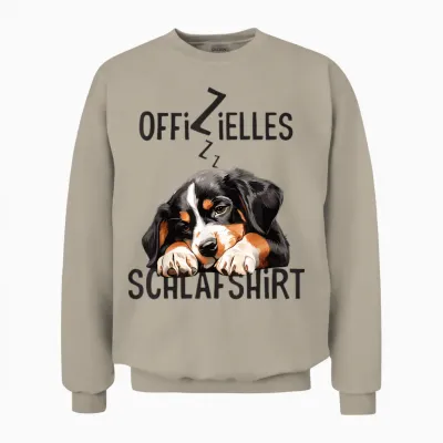 Offizielles Schlafshirt Entlebucher Sennenhund Hund Lustig Unisex Sweatshirt - Sand