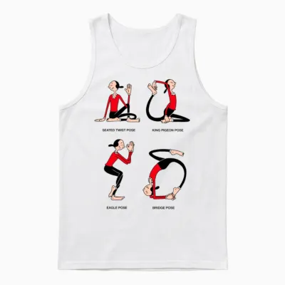 Popeye Olive Yoga Unisex Tank Top - White