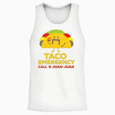 Funny Mexican Tacos Unisex Tank Top - White
