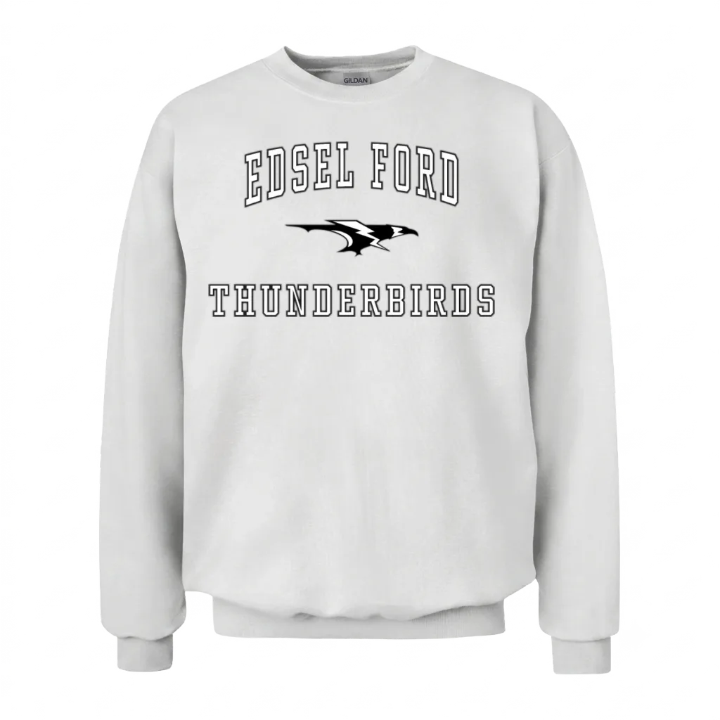 Edsel Ford High School Thunderbirds C1 Unisex Sweatshirt - White