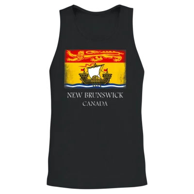 New Brunswick Canada Provincial Flag Canada Day Unisex Tank Top - Black