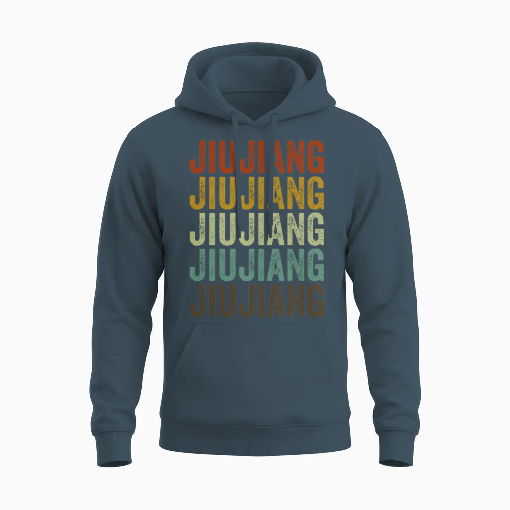 Jiujiang China Retro Vintage Unisex Hoodie - Dark Heather