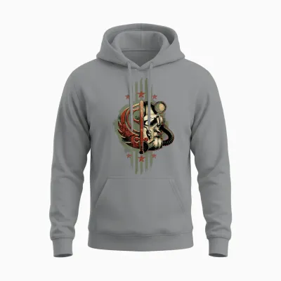 Fallout - Brotherhood of Steel Helmet Unisex Hoodie - Sport Grey