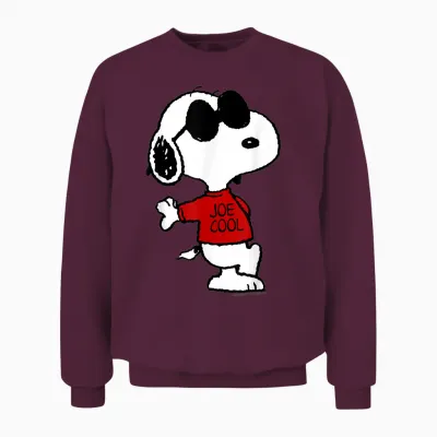Peanuts Snoopy Joe Cool Old School Comic Geek 80er 90er Retro Unisex Sweatshirt - Maroon