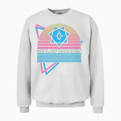 Seal of Babalon Retro Unisex Sweatshirt - White