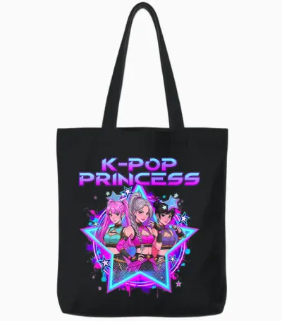 K-Pop Princess K Pop Kids Girls K-Pop Birthday Girl Kpop Tote Bags - Black