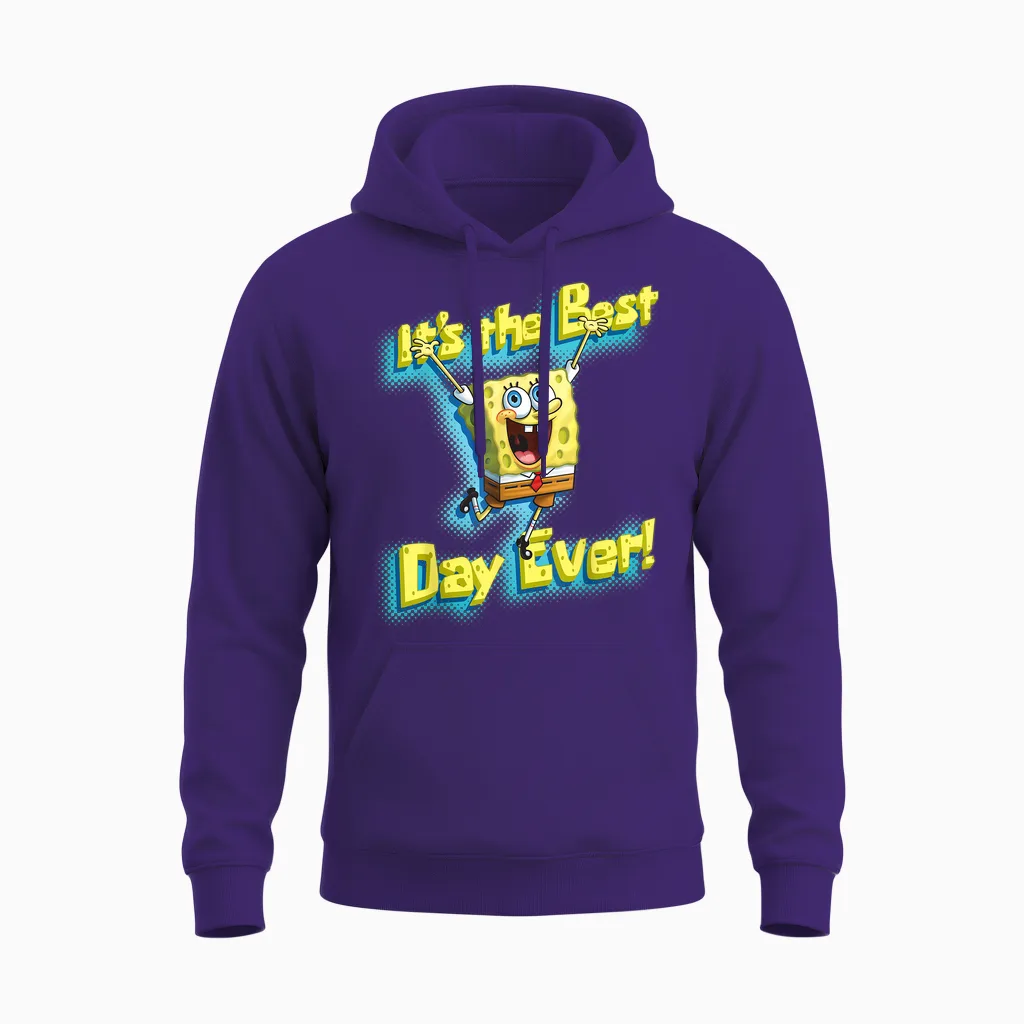 Spongebob Squarepants It's the Best Day Ever! Unisex Hoodie in Purple