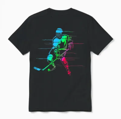 Love Ice Hockey Designs Hobby - Eishockeyspieler, Buntes Design, Hobby-Eishalle T-Shirt, Unisex, S, Kurzarm, Colorful, Klein, Eu 15, 1 Count, Erwachsene, Herren, Damen, Unisex Kinder, Sports/t-Shirts Unisex T-Shirt - Black