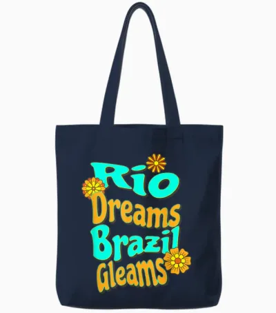Rêves De Rio Brésil Brille été Tropical Rétro Tote Bags - Navy