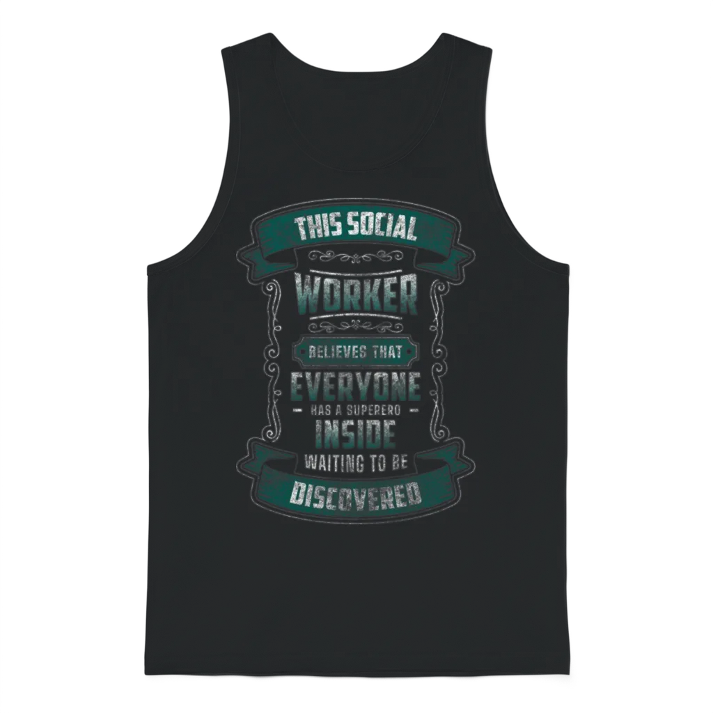 Social Worker Job Pedagogy Big Heart Unisex Tank Top - Black