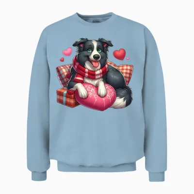 Border Collie Love Unisex Sweatshirt - Light Blue