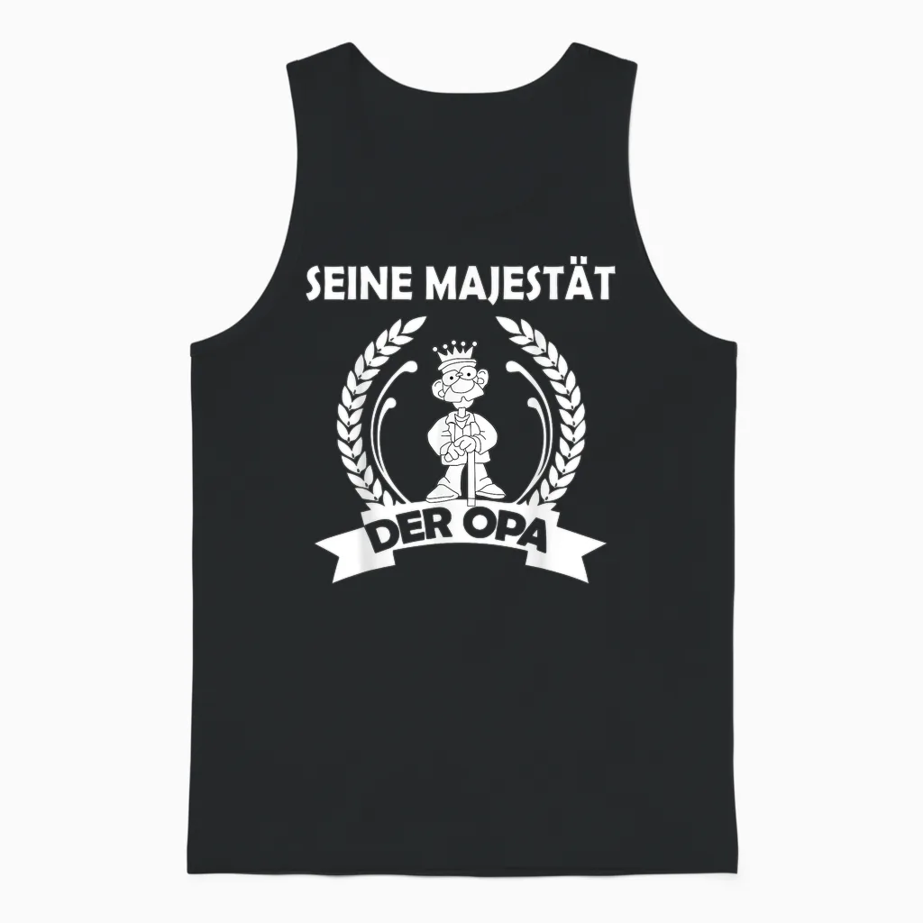 Men's His Majesty the Grandpa Unisex Tank Top in Black