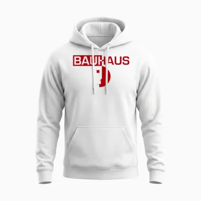Emblème Bauhaus Coupé En Deux Unisex Hoodie - White
