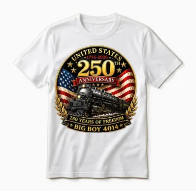 Big Boy 4014 Vintage 250 Steam Locomotive Railroad Train Unisex T-Shirt - White