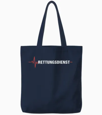 Rettungsdienst Herzschlag Sanitäter Ekg Notfall Tote Bags - Navy