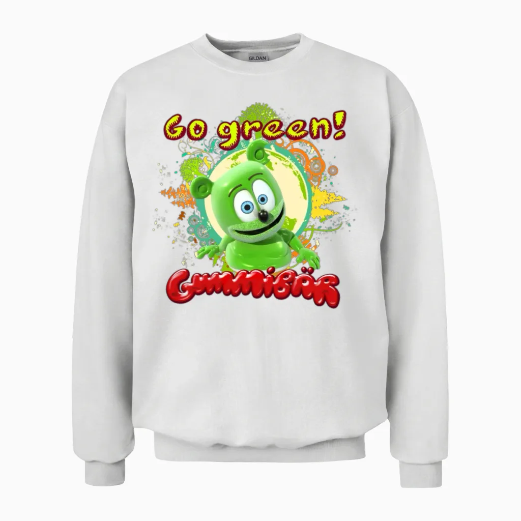 Gummibär Go Green Earth Day Trees Unisex Sweatshirt in White