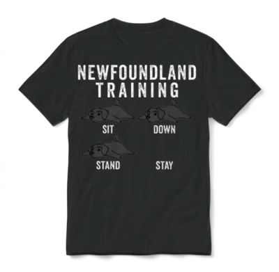 Newfoundland Dog Training Unisex T-Shirt - Black