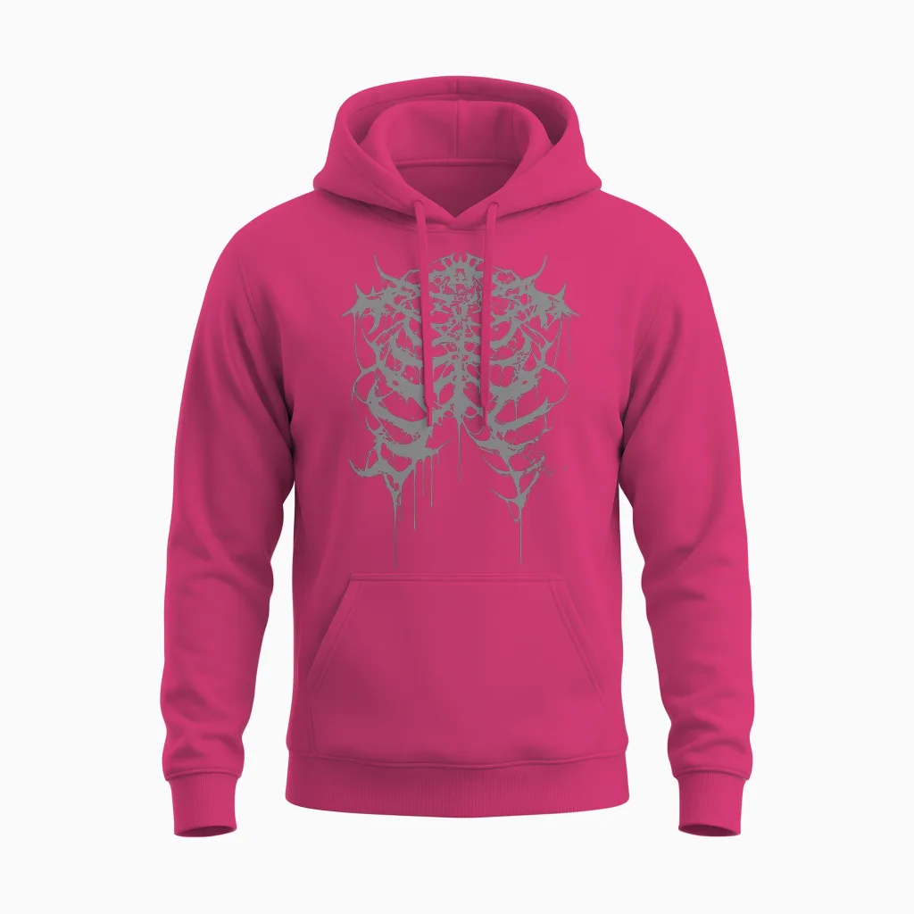 Horror Black Metal Death Metal | Gothic Goth Grunge Langarmshirt Unisex Hoodie in Heliconia