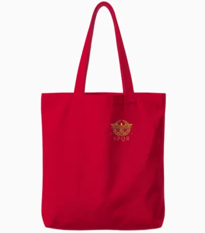 S.p.q.r. Chest Pocket - Antique Rome Logo Spqr Distressed Tote Bags - Red