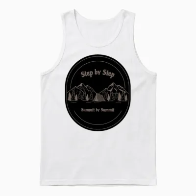 Hiking: Step by Step, Summit by Summit Unisex Tank Top - White