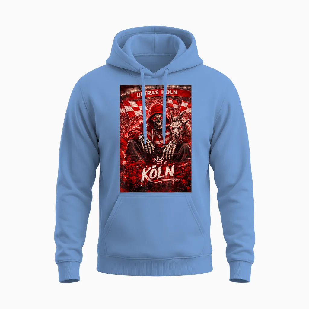 Köln T-Shirt Kölner Ultras Tradition Herren Südkurve Kölle Unisex Hoodie in Carolina Blue