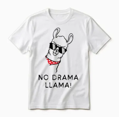No Drama Llama Unisex T-Shirt - White