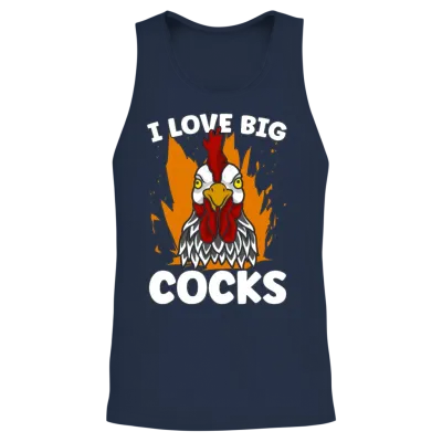 Cock I Love Big Cocks Chicken Lovers Cock Lover Unisex Tank Top - Navy