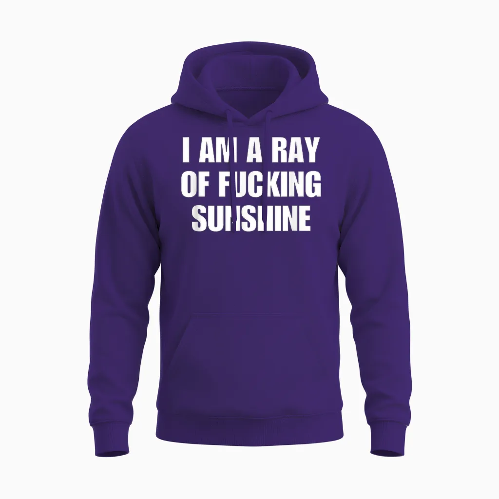 I Am a Ray of Sunshine Y2k Aesthetic Unisex Hoodie in Purple