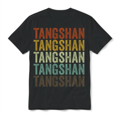 Tangshan China Retro Vintage Unisex T-Shirt - Black