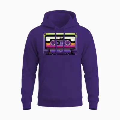 Neon Retro Mixtape Unisex Hoodie - Purple