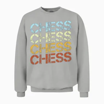 Retro Chess Typography Unisex Sweatshirt - Ash