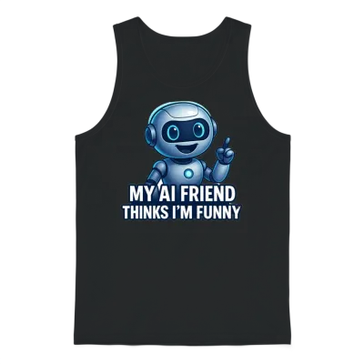 My Ai Friend Thinks I’m Funny Unisex Tank Top - Black