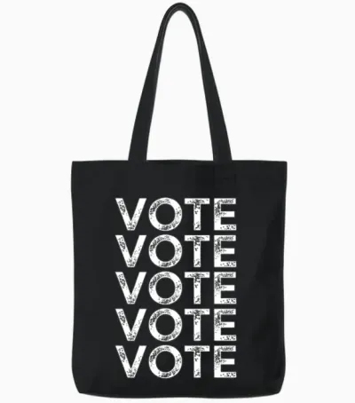 Vote Vote Vote Vote Vote Tote Bags - Black