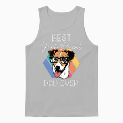 Best Jack Russell Dad Ever Pup Dog Lover Dog Owner Unisex Tank Top - Ash