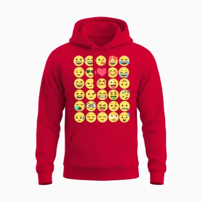 Emoticon Set Unisex Hoodie - Red