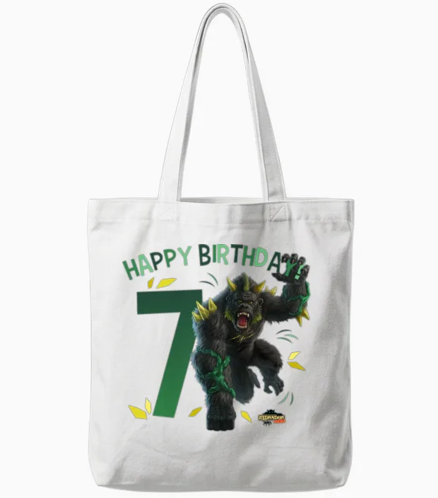 Schleich® Eldrador® Creatures Happy 7th Birthday Tote Bags in White