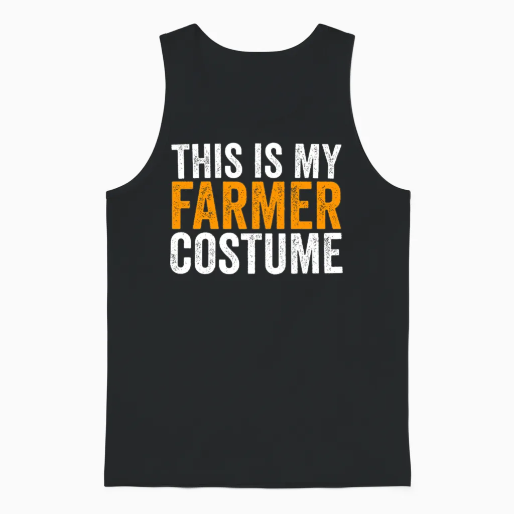 This Is My Farmer Costume Funny Halloween Farm Unisex Tank Top in Black
