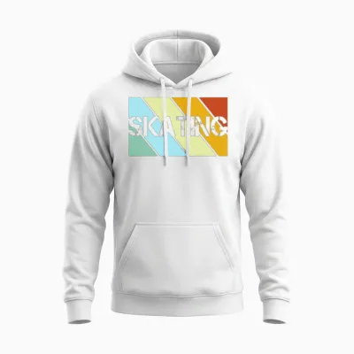 Skating Retro Unisex Hoodie - White