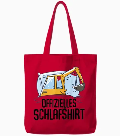 Bagger Offizielles Schlafshirt Schlafanzug Nachthemd Bagger Tote Bags - Red