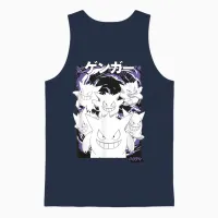 Pokémon Gengar 0094 Multiple Faces Vintage Unisex Tank Top in Navy - 1