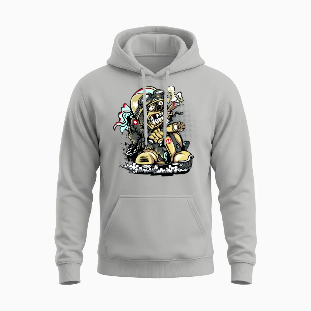 Scooter Funny Unisex Hoodie in Ash