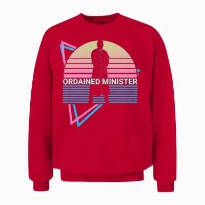Ordained Minister Retro Unisex Sweatshirt - Red