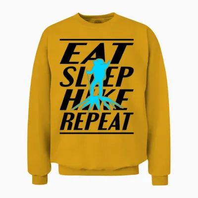Eat Sleep Hike Unisex Sweatshirt - Gold