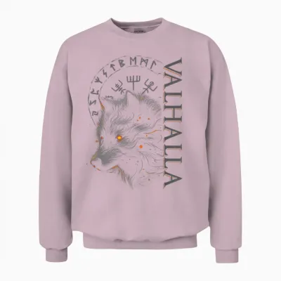 Valhalla Wolf Boussole Viking Avec Runes D'odin Unisex Sweatshirt - Light Pink