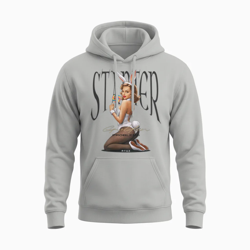 Hip Hop Vintage Hipster Y2k Edgy Urban Backprint Streetwear Unisex Hoodie in Ash