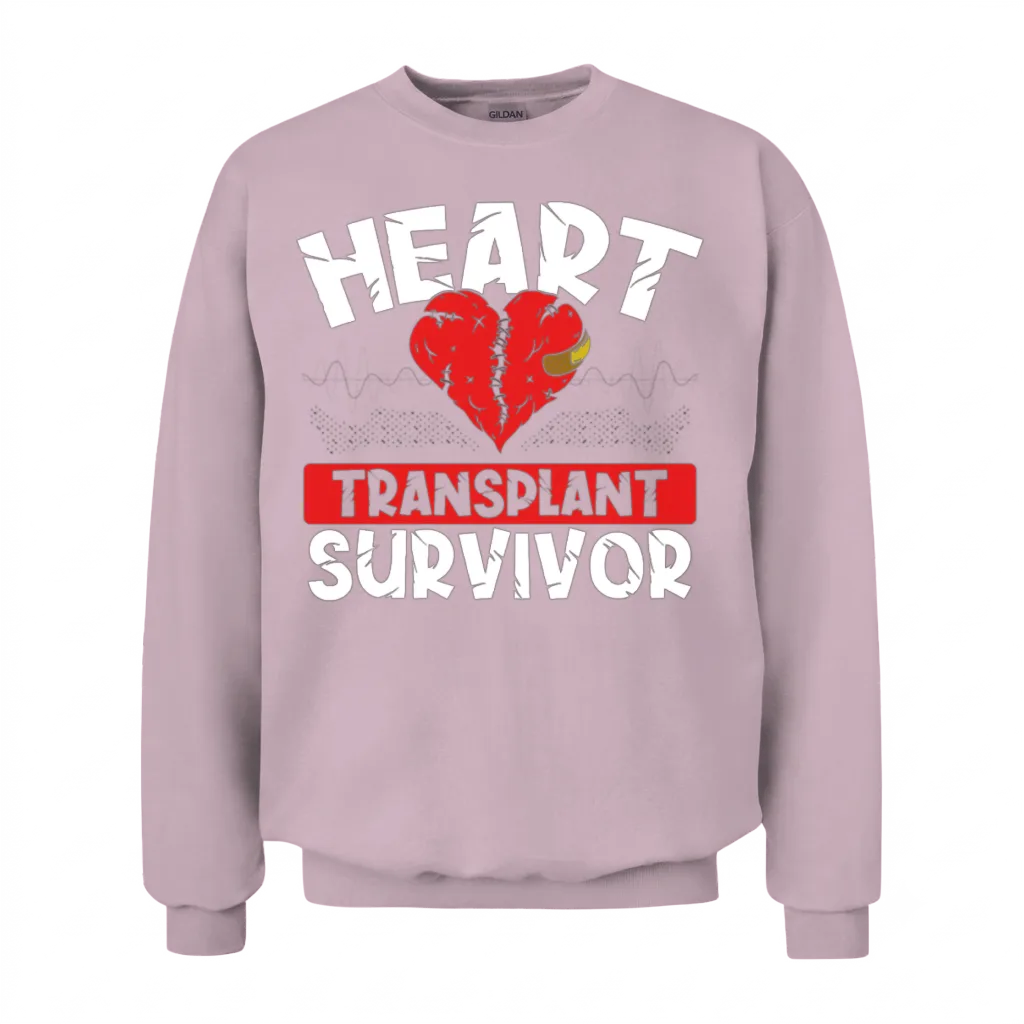 Heart Cardiac Pacemaker Heart Transplant Survivor Unisex Sweatshirt - Light Pink